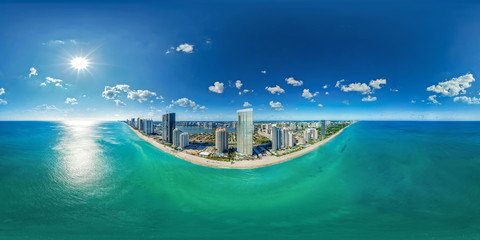 Wall Mural - Sunny Isles Beach Aerial 360 panorama Miami Beach