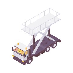 Wall Mural - Isometric loader transporter for aircraft isolated on white