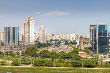 Poster - View of Sao Paulo and the river, Brazil