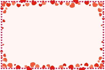 Poster - frame with red hearts