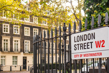 Poster - 'London Street' street sign in Paddington area of London's West End. 