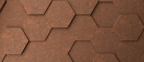 Wall Mural - Abstract modern rusty metal honeycomb background