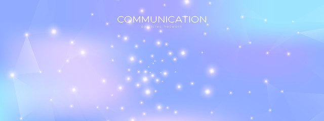 Wall Mural - light technology business. big data 3d. pink dots