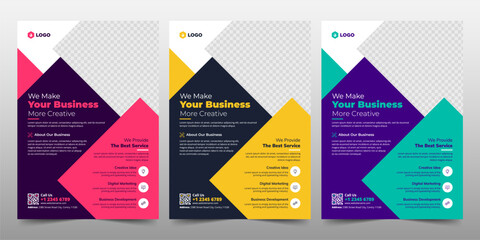 Wall Mural - creative corporate & business flyer brochure template design, abstract business flyer, vector templa