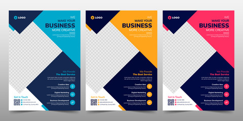 Wall Mural - creative corporate & business flyer brochure template design, abstract business flyer, vector templa