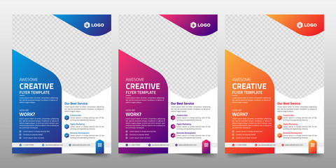 Wall Mural - creative corporate & business flyer brochure template design, abstract business flyer, vector templa