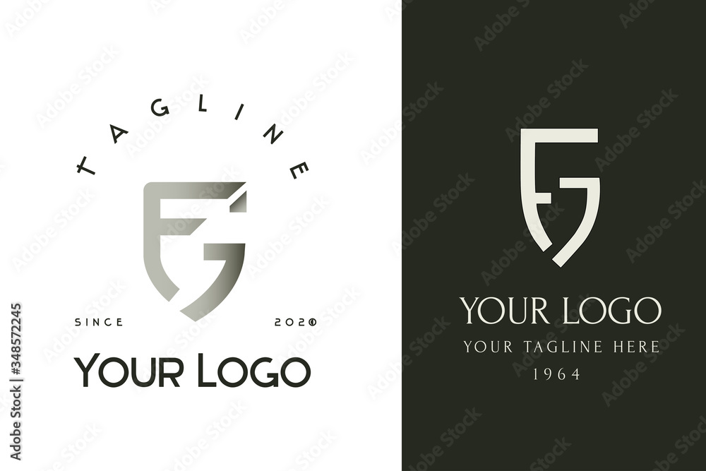 Monogram Fgi Monogram fg with the shape of the shield. Classic male logo F and G ...