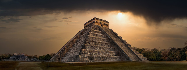 chitchenitza during sunset