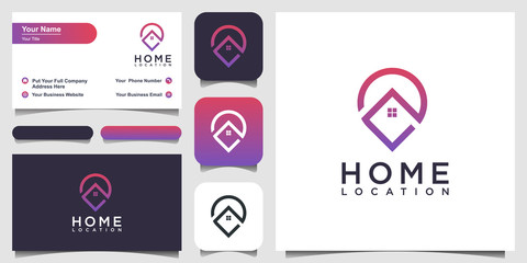 home location Logo Design Templates. logo design and business card