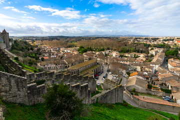 Fortified medieval city of Carcassonne in France.