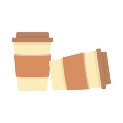 Canvas Print - takeaway coffee cups disposable beverage isolated icon design