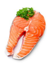 Canvas Print - Fsh salmon isolated on white backgrounds.