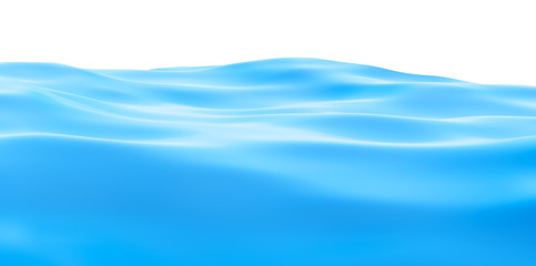 calm sea waves, blue ocean, simple landscape, 3d render