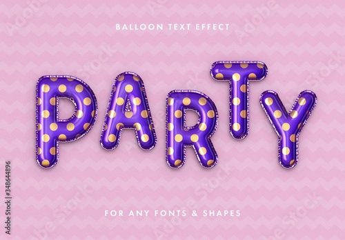 Download Party Foil Balloon Text Effect Mockup Stock Template Adobe Stock