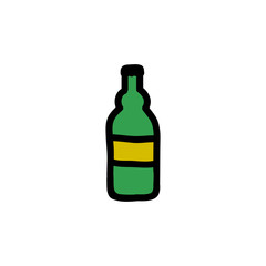 Wall Mural - beer bottle doodle icon, illustration