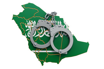 Wall Mural - Crime and punishment in Saudi Arabia concept, 3D rendering