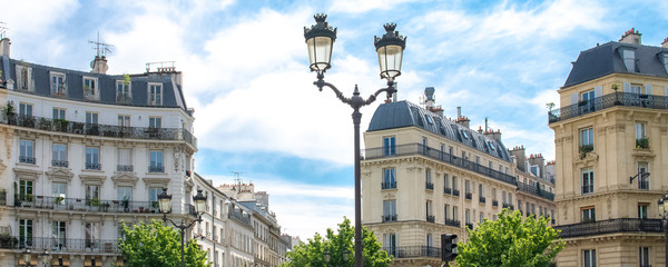 Wall Mural - Paris, typical facades and street, beautiful buildings in Pigalle
