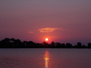 sunset over lake