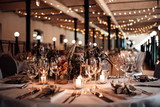 Fototapeta  - photo of a wedding location with dinner tables