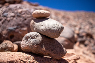 Pile of stones at Atacama Desert (Chile).