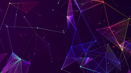 Wall Mural - abstract digital connection moving dots and lines. technology background. network connection structu