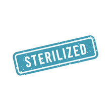 Sterilized Stamp. Rubber Stamp For Sterilized Or Disinfected Products.