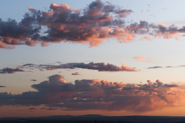 Wall Mural - Colorful clouds during a sunset. 