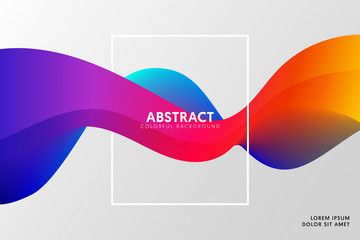 Abstract fluid dynamic with colorful vibrant gradient background modern art style