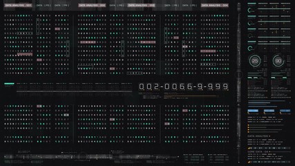 Aufkleber - Futuristic hi-tech user interface head up display with digital code and data info graphic telemetry information display for desktop screen background