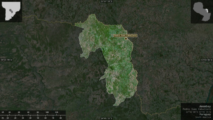 Amambay, Paraguay - composition. Satellite