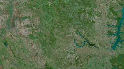 Caaguazú, Paraguay - outlined. Satellite