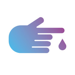 Poster - finger with drop gradient silhouette style