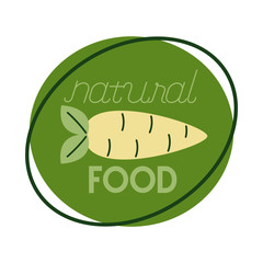 Sticker - organic fresh food lettering flat style icon