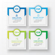 © GfxPapercut - Business infographics template 4 steps with square,Element for design invitations,Vector illustration.