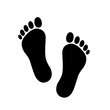 © theerakit - footprint icon on white background. flat style. feet prints icon for your web site design, logo, app, UI. foot symbol. feet sign. human footprint track.