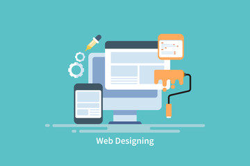 Creative and new ideas for responsive website design, branding, seo optimization and coding, programming concept. Web banner template.