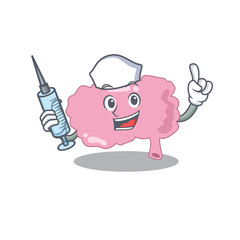 Canvas Print - Brain humble nurse mascot design with a syringe