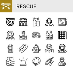 Canvas Print - rescue simple icons set