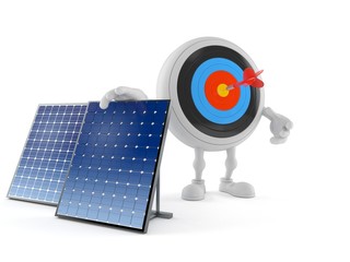 Poster - Bull's eye character with photovoltaic panel