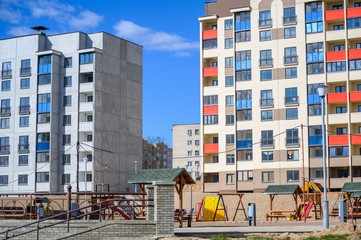 Construction of new high-rise buildings in the city