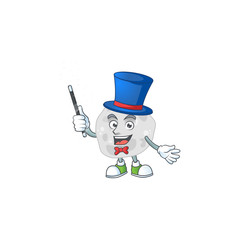 Poster - Talented fibrobacteres Magician cartoon mascot design style