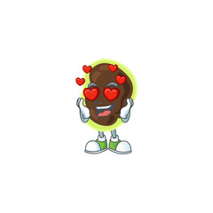 Sticker - An adorable firmicutes cartoon mascot style with a falling in love face