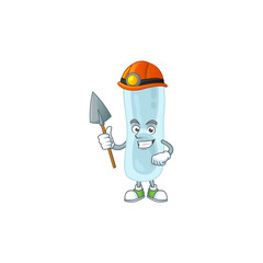 Sticker - Klebsiella pneumoniae as a miner cartoon character design