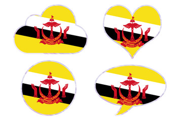 Brunei flag in different shapes