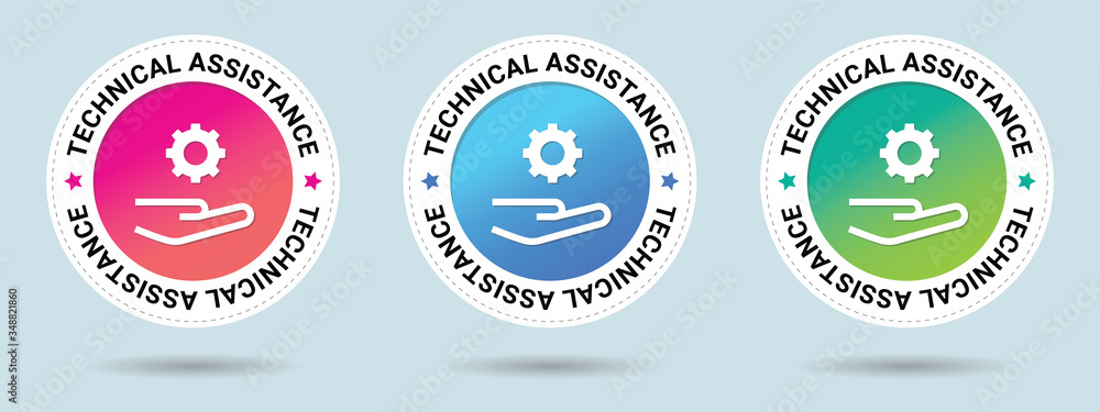 Technical assistance stamp vector illustration. Vector certificate icon ...