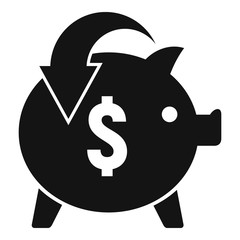 Wall Mural - Piggy bank cash back icon. Simple illustration of piggy bank cash back vector icon for web design isolated on white background