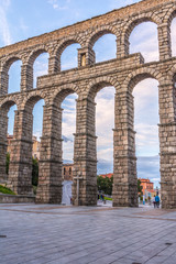 Wall Mural - The famous Roman aqueduct of Segovia in Spain. Heritage of humanity by unesco.