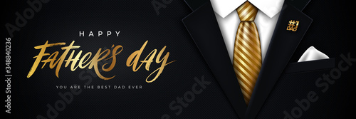 Cuadros en Lienzo Happy Fathers day vector illustration - greeting card.