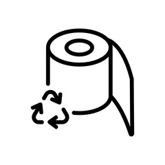 Wall Mural - toilet paper recycling icon vector. toilet paper recycling sign. isolated contour symbol illustration