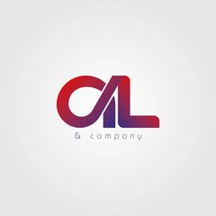 AL company group linked letter logo. vector logo design